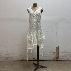 Vintage La Mode Est à Vous White Cotton Parachute Dress